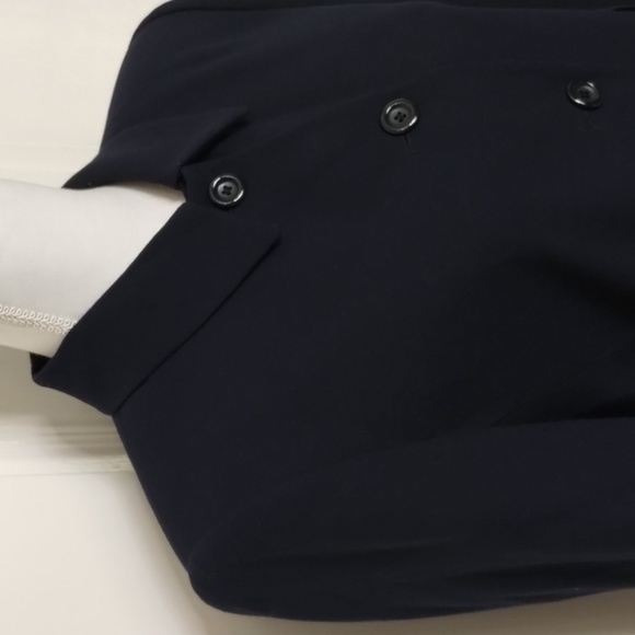 Kasper A.S.L. Petite Women's size 10 blazer jacket navy blue button down - Picture 3 of 11